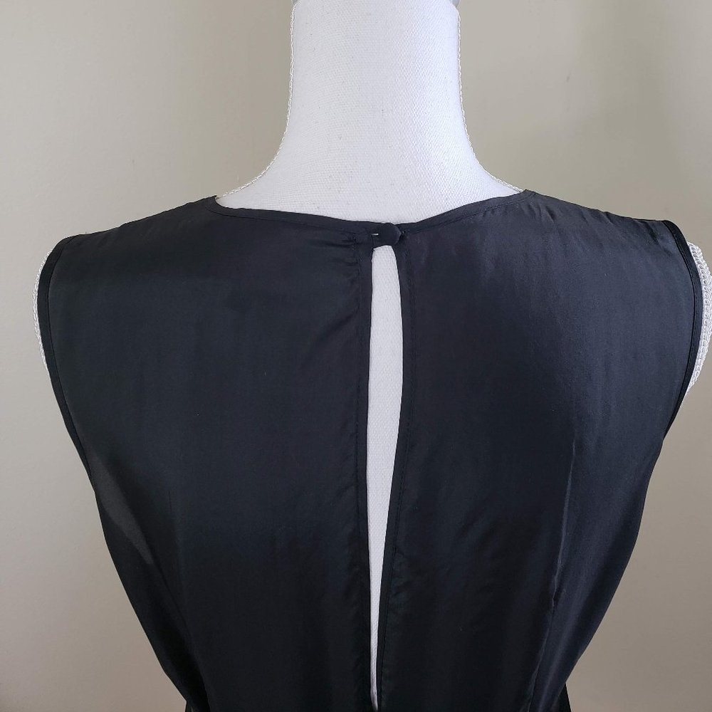 Tree Sash Tie Sleeveless Silk Blouse Black Size XS - Picture 6 of 9
